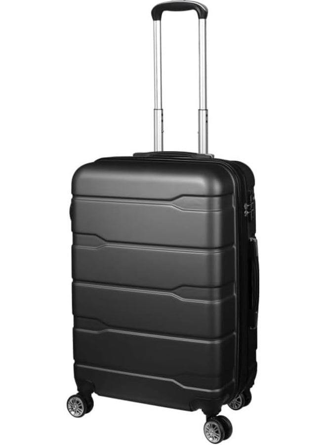 28-Inch Hard-Shell Travel Suitcase – Four Wheels, Security Lock & Expandable Zipper – Black - Image 1
