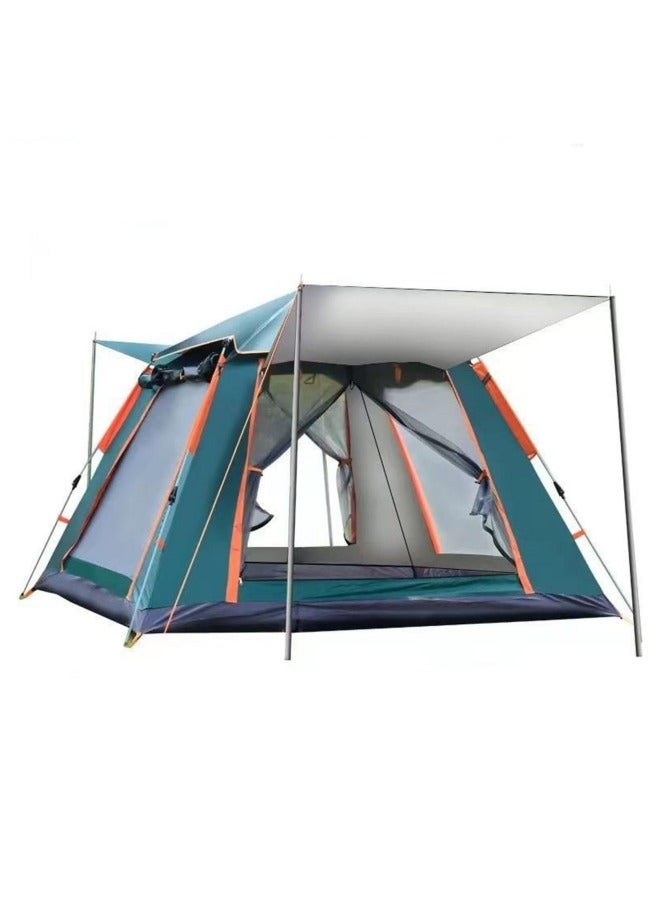 Camping Tent Outdoor Foldable Waterproof Tent Double Layer with Mosquito Nets Windows Carrying Bag for Portable Pop Up Tent for Outdoor Camping Hiking Backpacking (Green) - Image 1