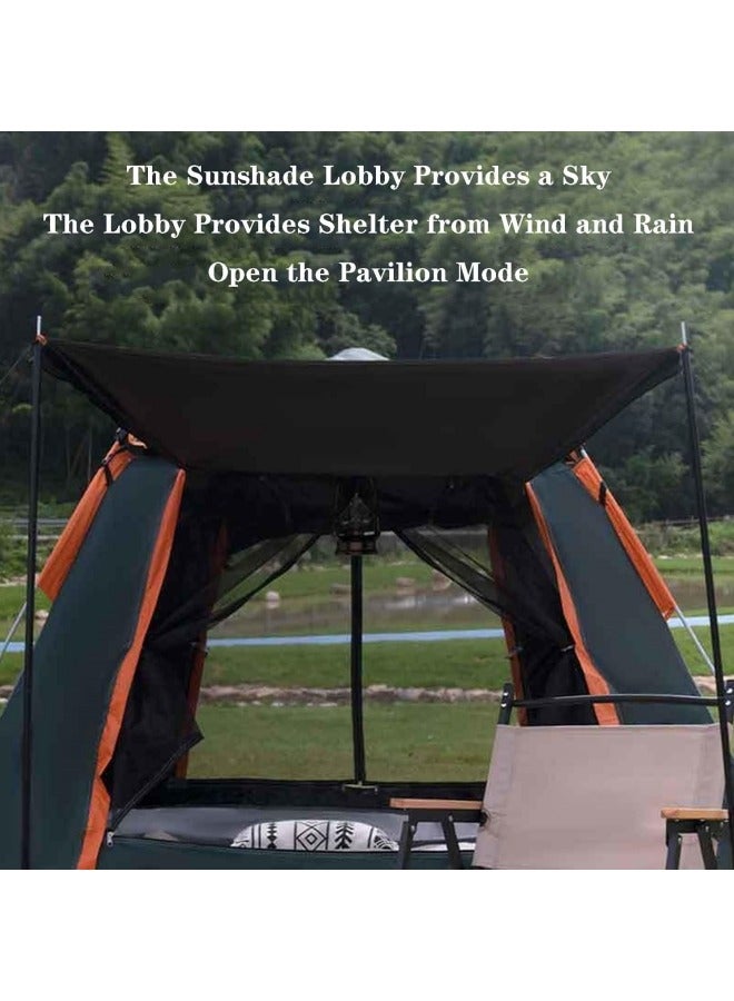 Camping Tent Outdoor Foldable Waterproof Tent Double Layer with Mosquito Nets Windows Carrying Bag for Portable Pop Up Tent for Outdoor Camping Hiking Backpacking (Green) - Image 2