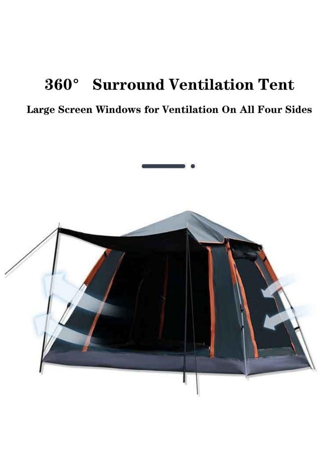 Camping Tent Outdoor Foldable Waterproof Tent Double Layer with Mosquito Nets Windows Carrying Bag for Portable Pop Up Tent for Outdoor Camping Hiking Backpacking (Green) - Image 4