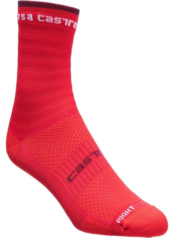 CASTELLI Rosso Corsa 11 Sock - Women's Hibiscus, L/Xl - Image 1