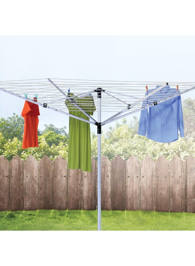 Honey Can Do Outdoor Portable Retractable Umbrella Clothes Drying Rack Silver and Black 72 x 73 x 72 Inch 3752250 - Image 2