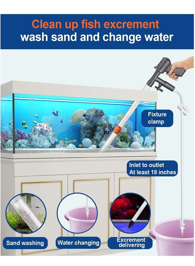 WALALLA Aquarium Gravel Cleaner Vacuum Fish Tank Vacuum Cleaner Tools for Aquarium Water Changer with Aquarium Thermometers Fish Net kit Use for Fish Tank Cleaning Gravel and Sand - Image 2