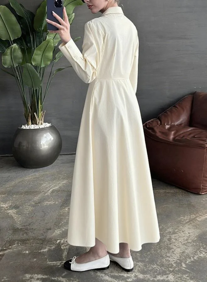 Take Two  Take Two Solid Long Sleeve Button Shirt Midi Dress for Women | Best Price UAE