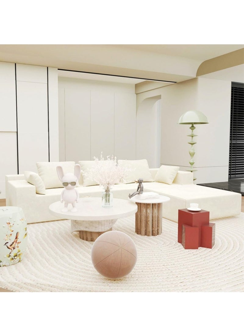 ALWASIT HOME Jeilyn 3 Seater L-Shape Velvet Sofa for Living Room – Modern Corner Sectional, Soft Velvet Upholstery– Light Grey - Image 2