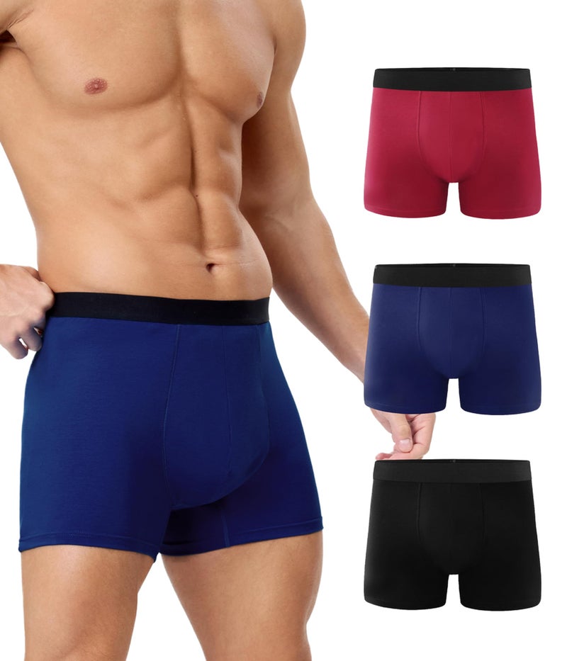 YESWEL Men's Incontinence Underwear, Leak Proof Washable Reusable Cotton Boxer Brief, Heavy Flow Bladder Leak 3 Pack (Multicolor, Large) - Image 1