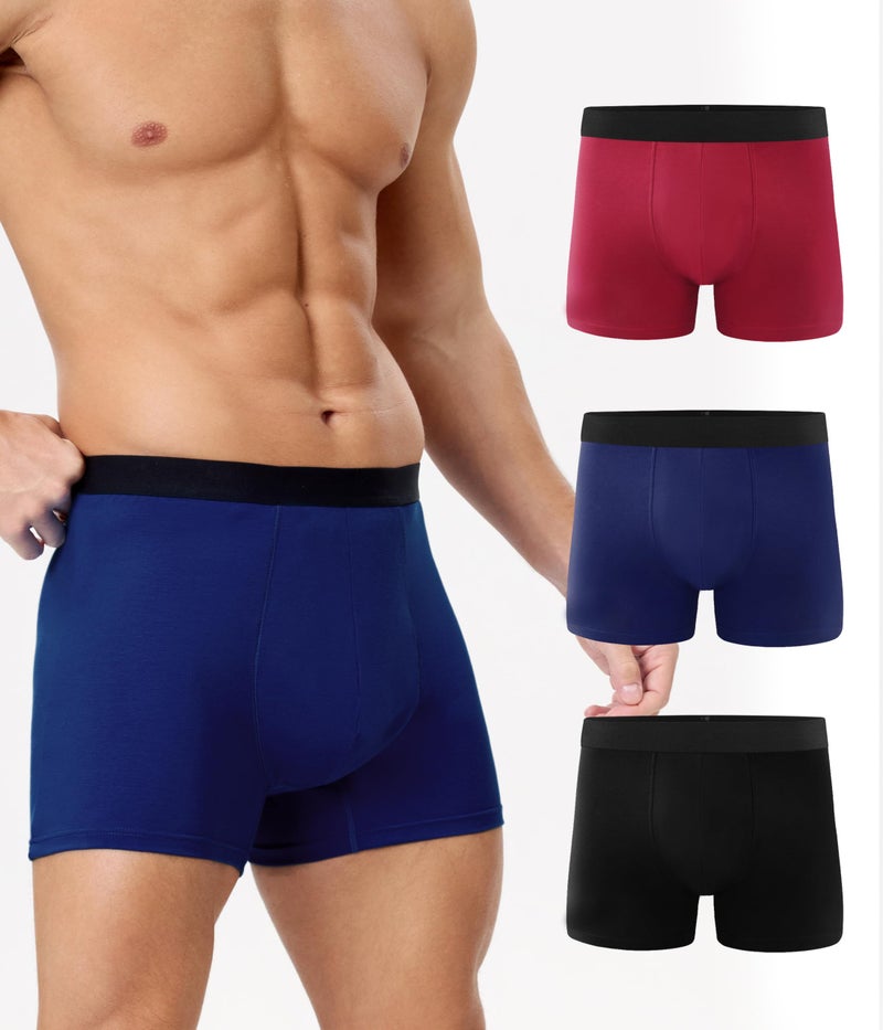 YESWEL Men's Incontinence Underwear, Leak Proof Washable Reusable Cotton Boxer Brief, Heavy Flow Bladder Leak 3 Pack (Multicolor, Large) - Image 2