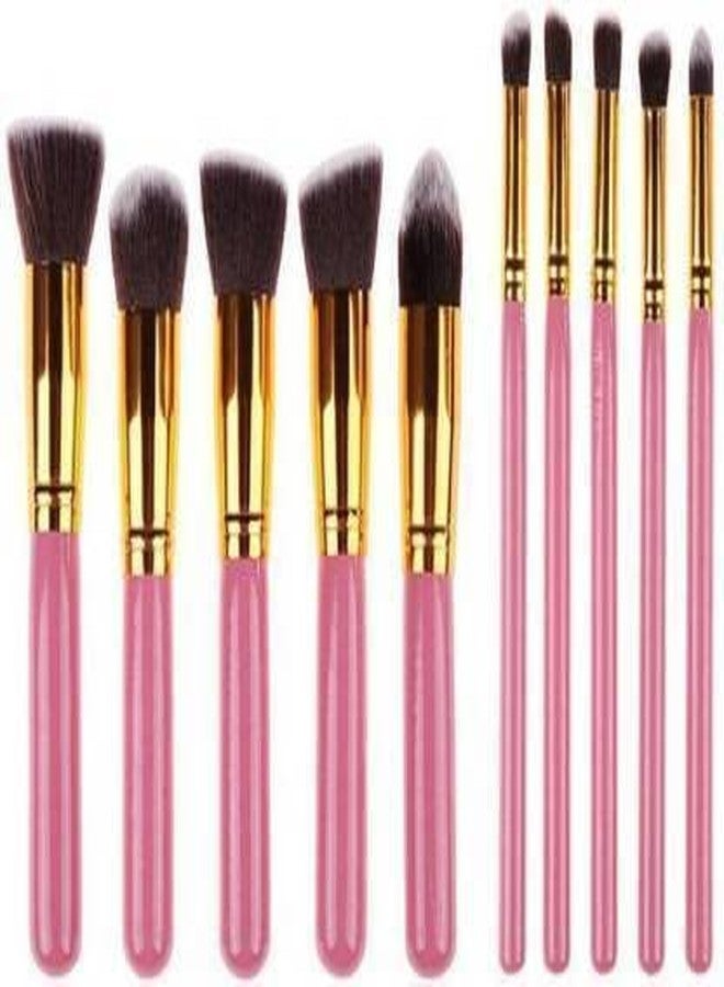 SUNISA Soft Bristle 10 Pink Makeup Brushes Set for Women's & Girl's - (Pack of 10) - Image 2