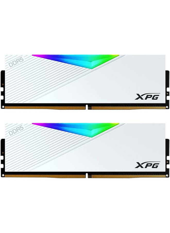 ADATA - XPG Lancer RGB 32GB (2 x16GB) DDR5 Desktop Memory, 7200 MHz Memory Speed, CAS Latency 34, Voltage 1.40V, Intel XMP 3.0, Integrated Heatsink, Unbuffered, ECC, White AX5U7200C3416G-DCLARWH - Image 1