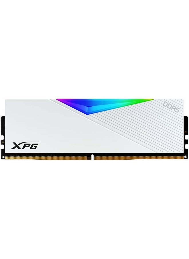 ADATA - XPG Lancer RGB 32GB (2 x16GB) DDR5 Desktop Memory, 7200 MHz Memory Speed, CAS Latency 34, Voltage 1.40V, Intel XMP 3.0, Integrated Heatsink, Unbuffered, ECC, White AX5U7200C3416G-DCLARWH - Image 1
