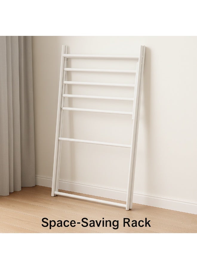 LIVVY Foldable Clothes Drying Rack, Heavy Duty Laundry Hanger Stand with Shoe Shelf, Portable Garment Organizer for Indoor & Outdoor Use, Space Saving Metal Clothing Rack - Image 4