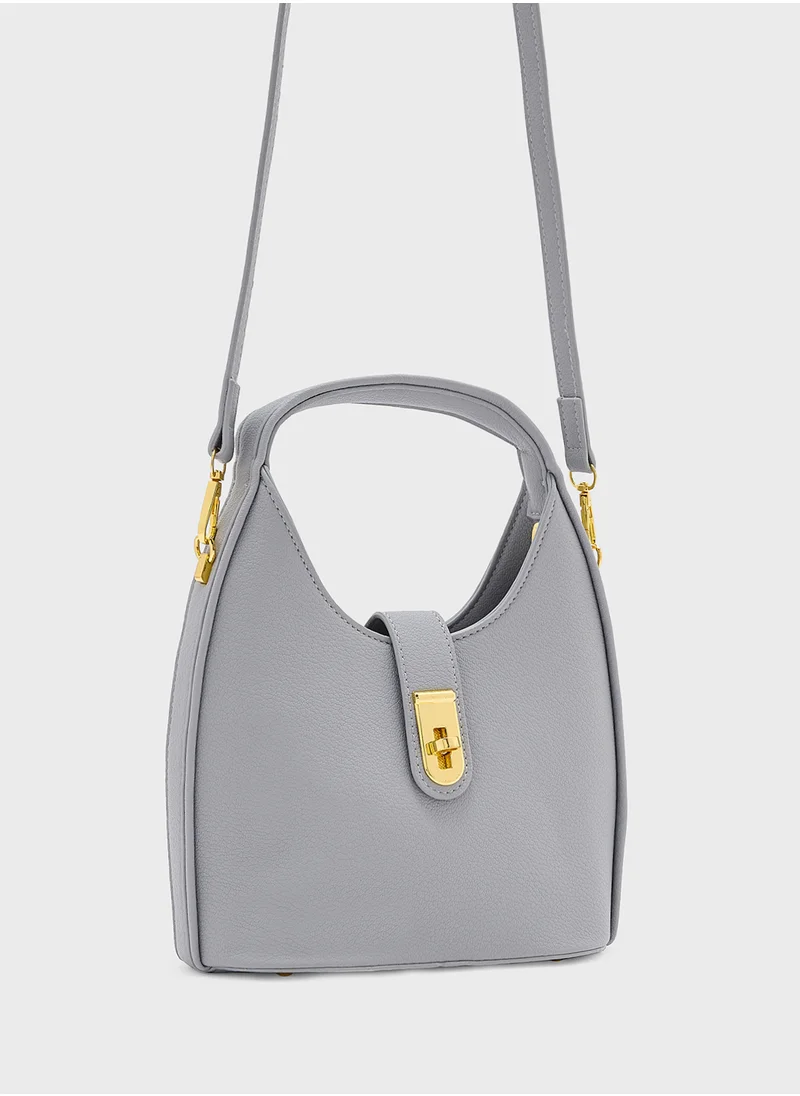 ELLA Satchel Bag With Metal Trim Detail