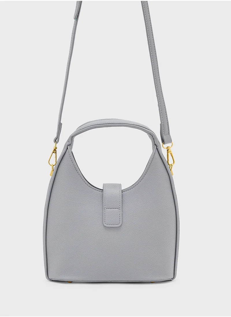 ELLA Satchel Bag With Metal Trim Detail