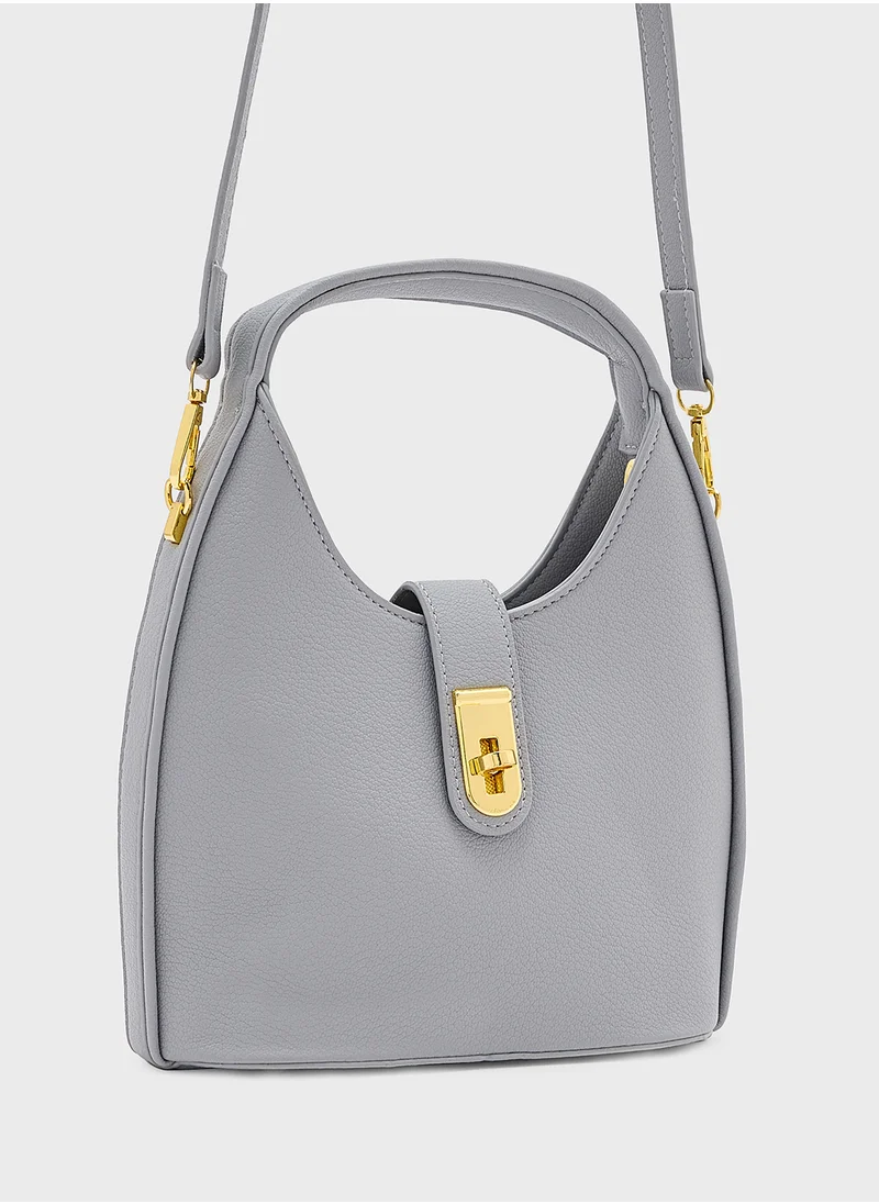 ELLA Satchel Bag With Metal Trim Detail