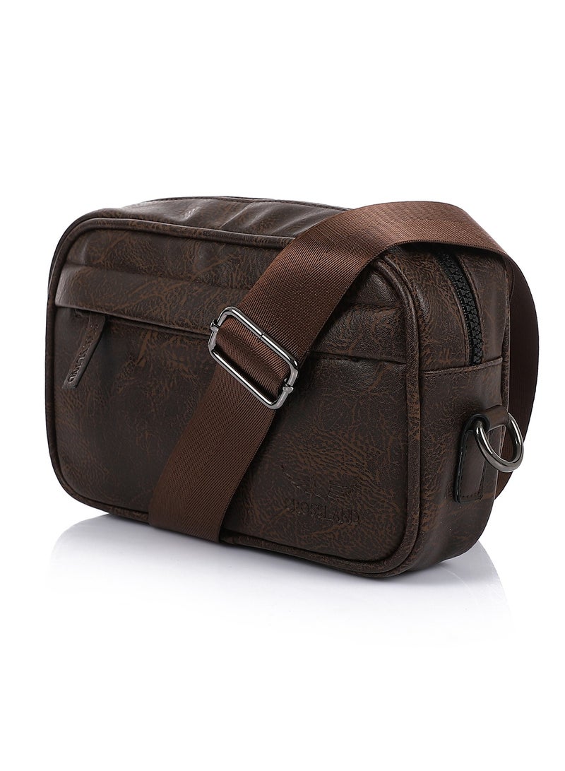 Crossland CROSSLAND PU Leather Clutch Handbag - Crossbody Bag For Men With Zipper Closure - Image 1