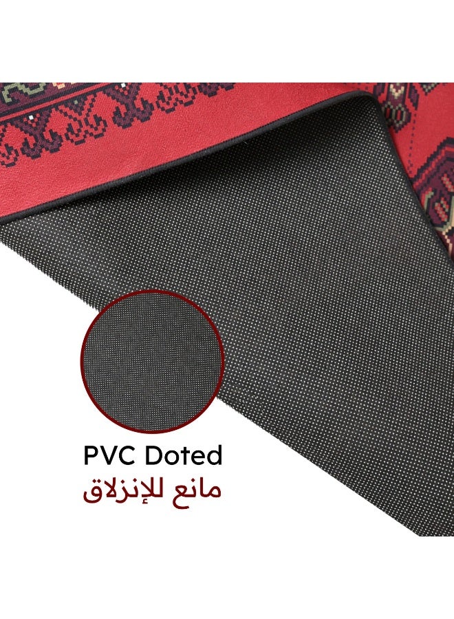 سجادتي سجاد أحمر من سجادتي, ناعمة وخفيفة وسهلة الحمل للرحلات, سجادة مجلس ومدة بر, 90×150 سم أو 200×90 سم, أحمر - Image 5