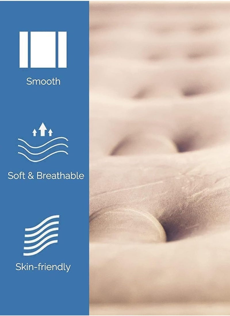 ELTRAZONE سرير هوائي مزدوج – مرتبة هوائية قابلة للنفخ بتقنية فايبر-تيك الفائقة الفخامة | 200x150x40 سم | سرير قابل للنفخ مريح ودائم للاستخدام المنزلي، غرفة الضيوف، السفر، والتخييم | تضخيم وتفريغ سريع | محمول مع مجموعة إصلاح - Image 3