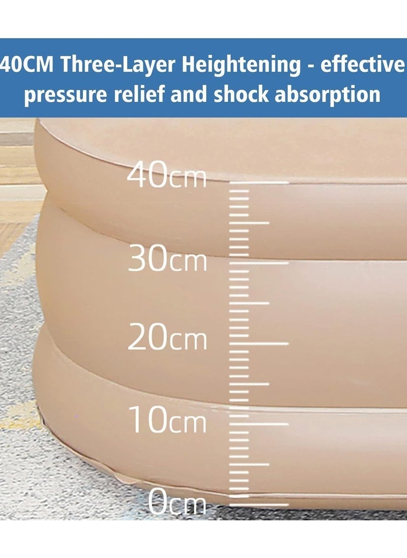 ELTRAZONE سرير هوائي مزدوج – مرتبة هوائية قابلة للنفخ بتقنية فايبر-تيك الفائقة الفخامة | 200x150x40 سم | سرير قابل للنفخ مريح ودائم للاستخدام المنزلي، غرفة الضيوف، السفر، والتخييم | تضخيم وتفريغ سريع | محمول مع مجموعة إصلاح - Image 5