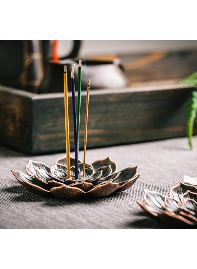 VRB DecTM 1 Pcs Incense Burner, Incense Holder for Sticks, Lotus Incense agarbatti Stand Holder and Detachable Ash Catcher Agarbatti Stand for Puja Showpiece for Diwali/Pooja Decor (Bronze) - Image 5