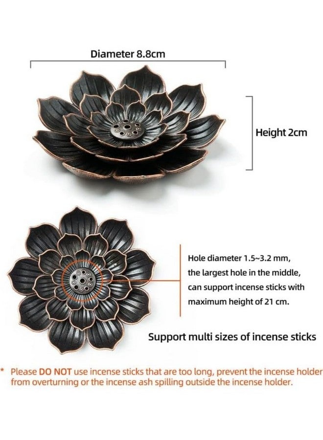 VRB DecTM 1 Pcs Incense Burner, Incense Holder for Sticks, Lotus Incense agarbatti Stand Holder and Detachable Ash Catcher Agarbatti Stand for Puja Showpiece for Diwali/Pooja Decor (Bronze) - Image 2