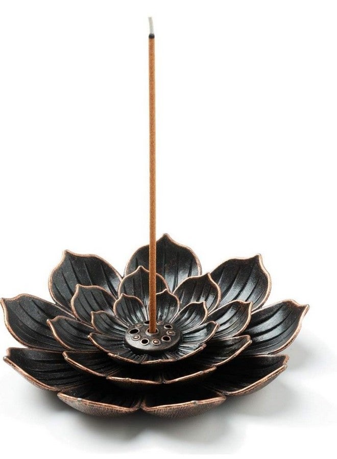 VRB DecTM 1 Pcs Incense Burner, Incense Holder for Sticks, Lotus Incense agarbatti Stand Holder and Detachable Ash Catcher Agarbatti Stand for Puja Showpiece for Diwali/Pooja Decor (Bronze) - Image 3