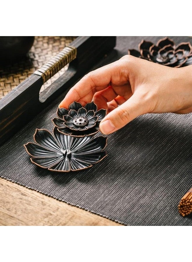 VRB DecTM 1 Pcs Incense Burner, Incense Holder for Sticks, Lotus Incense agarbatti Stand Holder and Detachable Ash Catcher Agarbatti Stand for Puja Showpiece for Diwali/Pooja Decor (Bronze) - Image 4