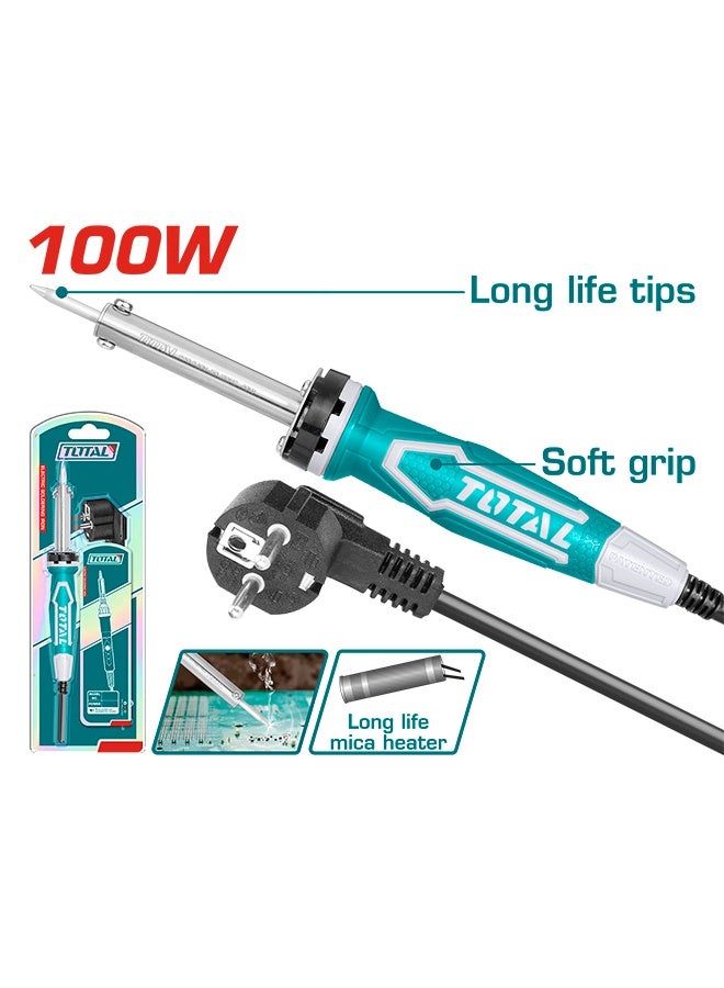 توتال تولز مكواة لحام كهربائية صناعية توتال، ١٠٠ واط | شديدة التحمل | ٢٢٠-٢٤٠ فولت | تسخين سريع | رأس وحامل قابلان للاستبدال | لمشاريع اللحام الكهربائية والمنزلية - Image 2