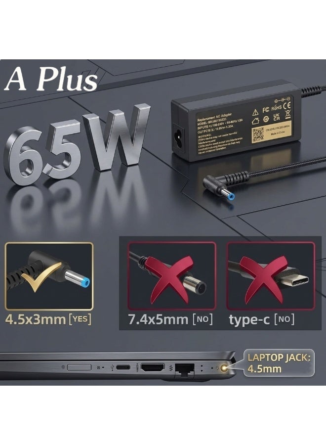 A Plus 65W Laptop Power Adapter - 19.5V 3.33A (Blue Tip) - Image 2