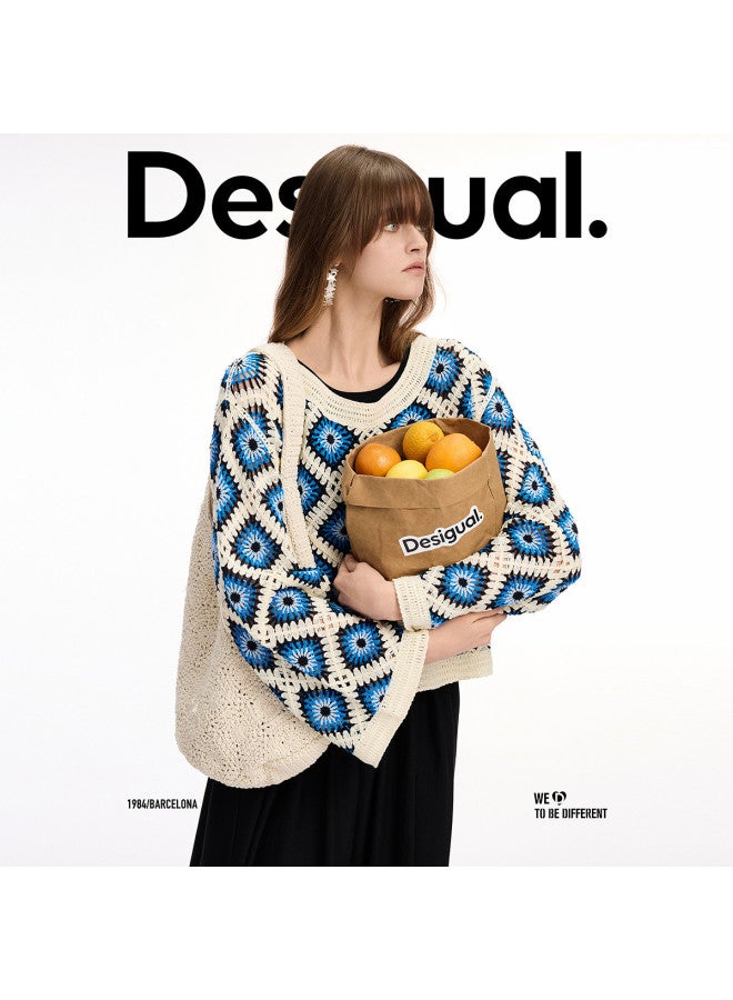 DESIGUAL ss25 Diamond Crochet Knit Women's Sweater - Image 5