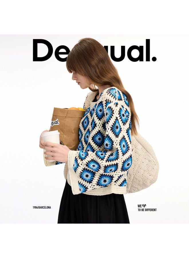 DESIGUAL ss25 Diamond Crochet Knit Women's Sweater - Image 2
