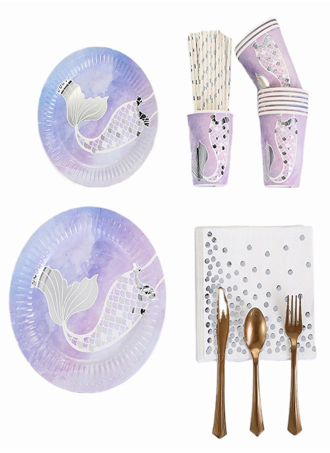 ZCM-HAPPY - 90 Piece Hot Stamped Disposable Tableware Set for Special Occasions - Image 1
