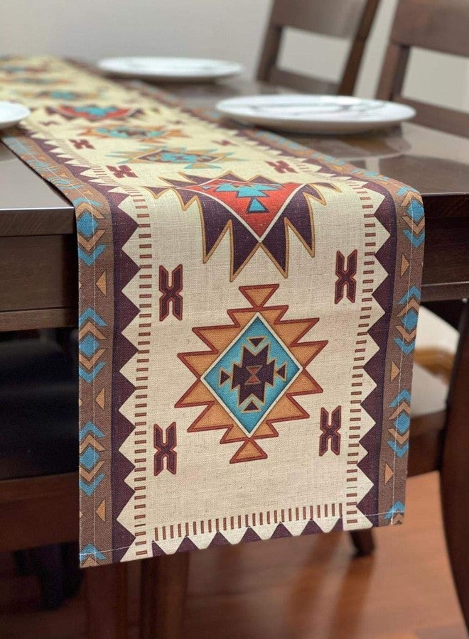 EZ.enjoy Table Runner Southwest Geometric Rectangle 70 X 13 Inch Table Setting Decor for Garden Farmhouse Wedding Party Holiday Dinner Home Decoration Everyday Cotton Linen - Image 2