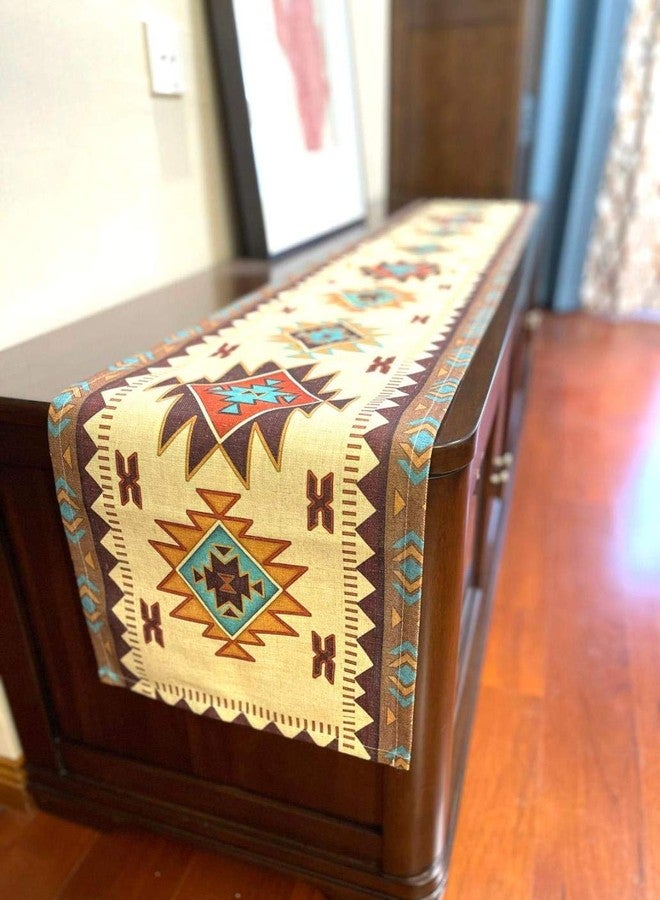 EZ.enjoy Table Runner Southwest Geometric Rectangle 70 X 13 Inch Table Setting Decor for Garden Farmhouse Wedding Party Holiday Dinner Home Decoration Everyday Cotton Linen - Image 4