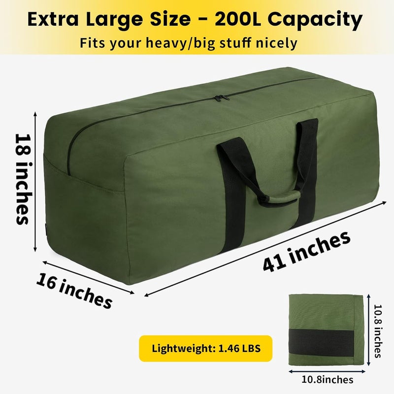 Vorspack Extra Large Duffle Bag for Travel - 100L Duffel Bag for Men Gear Bag for Storage Foldable Weekender Bag for Overnight Camping - Black - Image 1