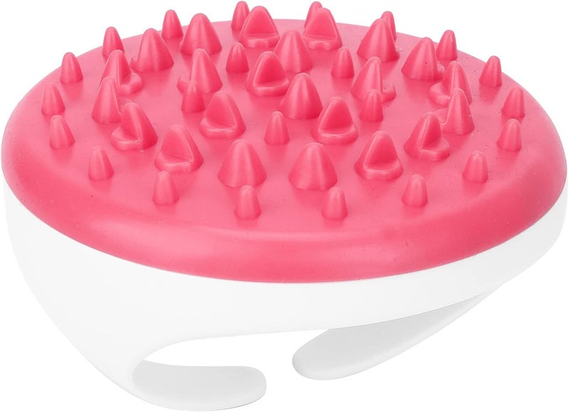 klarako Shower Beauty Brush, Soft Silicone Round Shape Exfoliating Face Exfoliator Brush for Washing Hair and Bathe(Rose Red) - Image 1