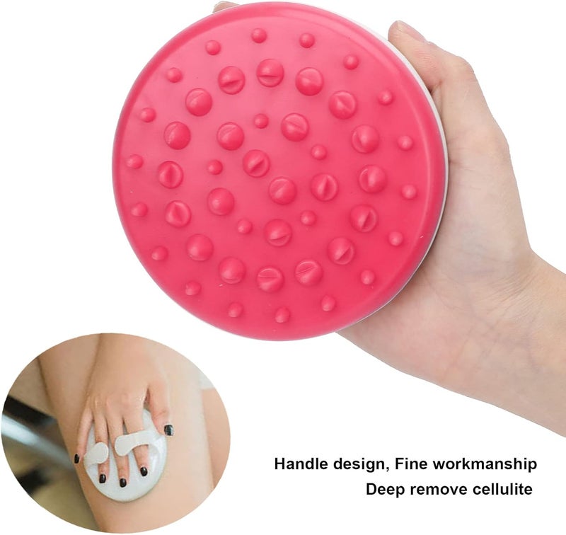 klarako Shower Beauty Brush, Soft Silicone Round Shape Exfoliating Face Exfoliator Brush for Washing Hair and Bathe(Rose Red) - Image 2