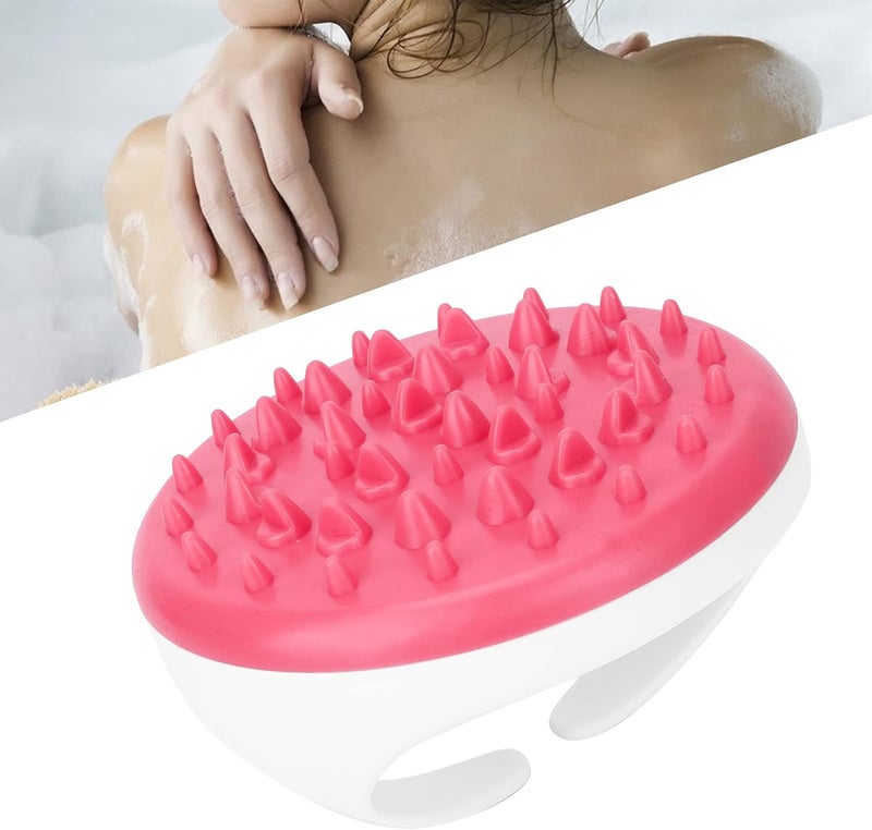 klarako Shower Beauty Brush, Soft Silicone Round Shape Exfoliating Face Exfoliator Brush for Washing Hair and Bathe(Rose Red) - Image 5