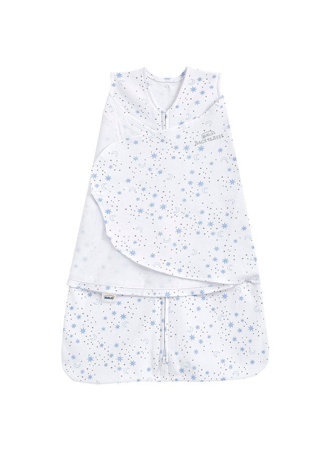 Halo Baby Sleeping Bag Swaddle, 1.5 Tog Sleepsack, 100% Cotton, Blue Moons Sleeping Sack For Newborn Babies, Easy Zip Access Nappy Change, Wearable Blanket Grow Bag, Boys And Girls, 3 - 6 Months - Image 1