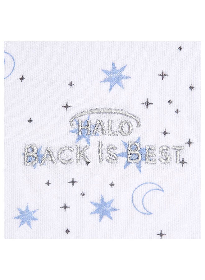 Halo Baby Sleeping Bag Swaddle, 1.5 Tog Sleepsack, 100% Cotton, Blue Moons Sleeping Sack For Newborn Babies, Easy Zip Access Nappy Change, Wearable Blanket Grow Bag, Boys And Girls, 3 - 6 Months - Image 4