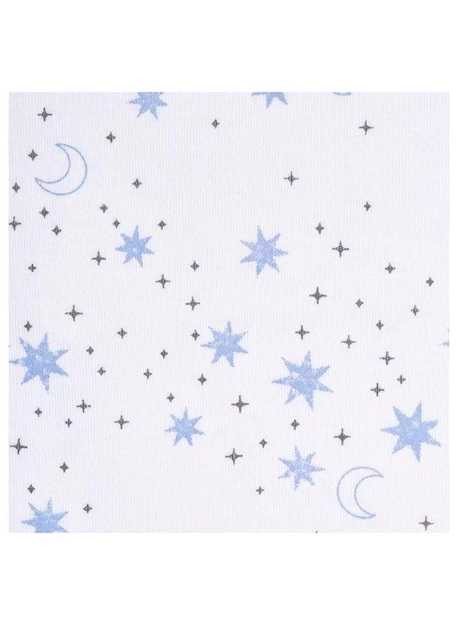Halo Baby Sleeping Bag Swaddle, 1.5 Tog Sleepsack, 100% Cotton, Blue Moons Sleeping Sack For Newborn Babies, Easy Zip Access Nappy Change, Wearable Blanket Grow Bag, Boys And Girls, 3 - 6 Months