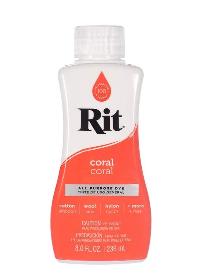 Rit All-Purpose Liquid Dye, Coral - Image 1