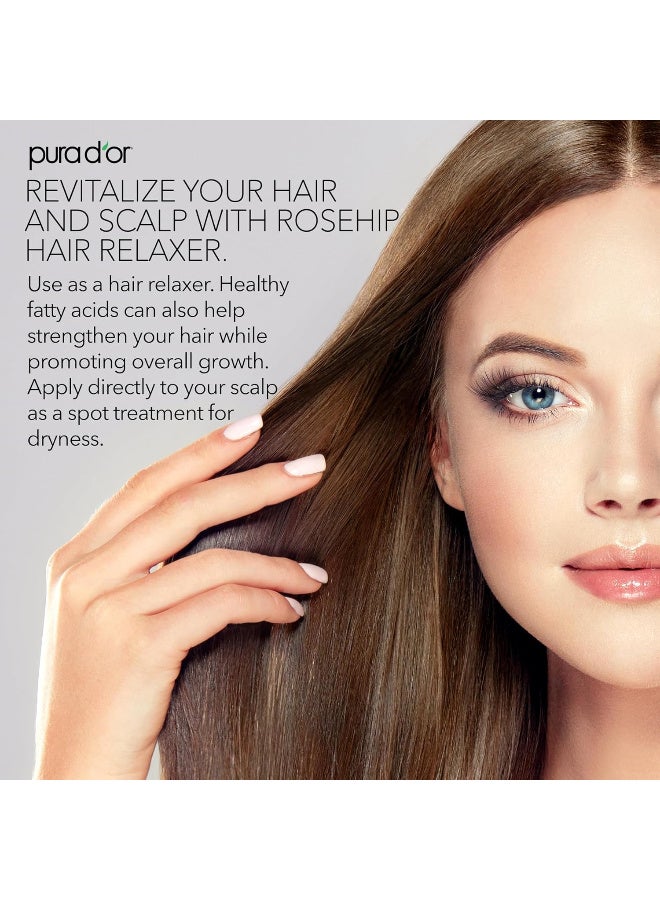 بيورا دور 4 أوقية زيت بذور الوردية العضوية - 100٪ نقية بالضغط البارد وزارة الولايات المتحدة الأمريكية معتمدة علاج مضاد للشيخوخة - فيتامين A وC غني - يساعد على تلاشي مظهر الندوب وعلامات التمدد - للوجه والشعر والجسم - Image 2