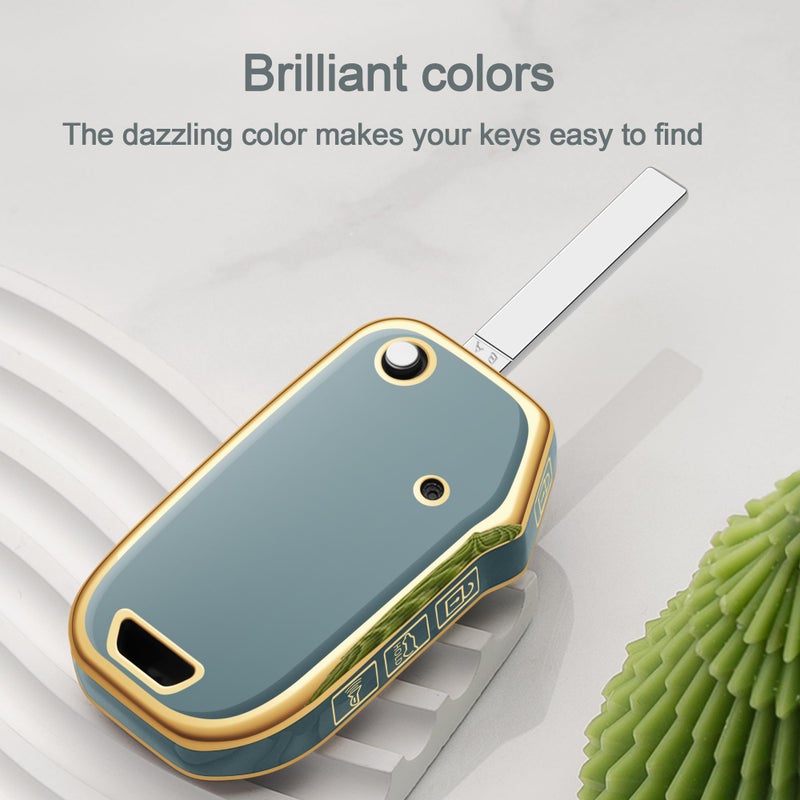 Tengare for Kia Key Fob Cover Flip Car Key Case fits K5 LX Seltos S LS Sorento Soul Sportage NIRO Forte LXS FE - Image 2