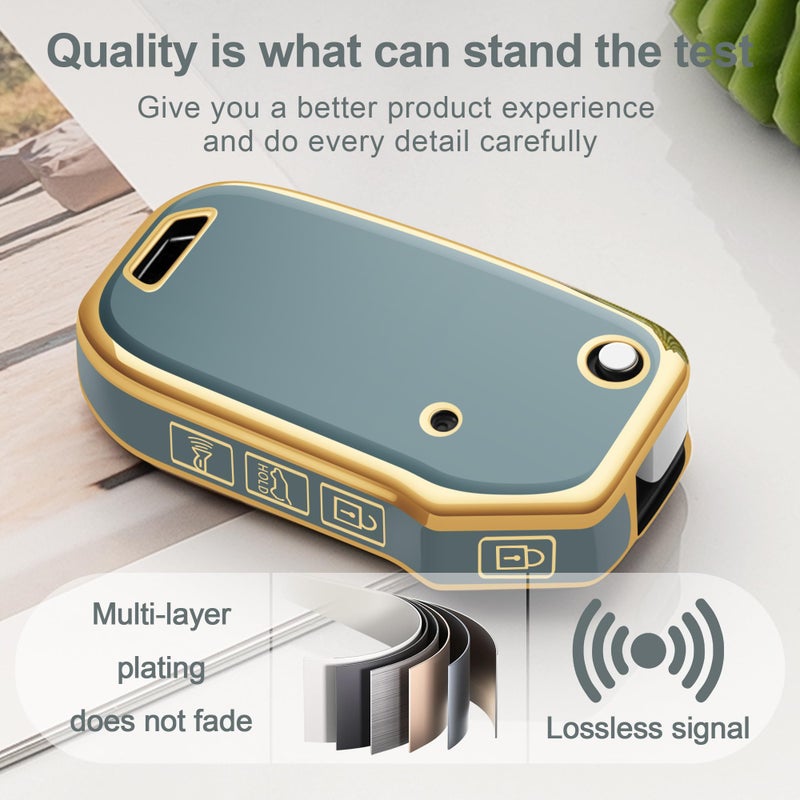 Tengare for Kia Key Fob Cover Flip Car Key Case fits K5 LX Seltos S LS Sorento Soul Sportage NIRO Forte LXS FE - Image 3