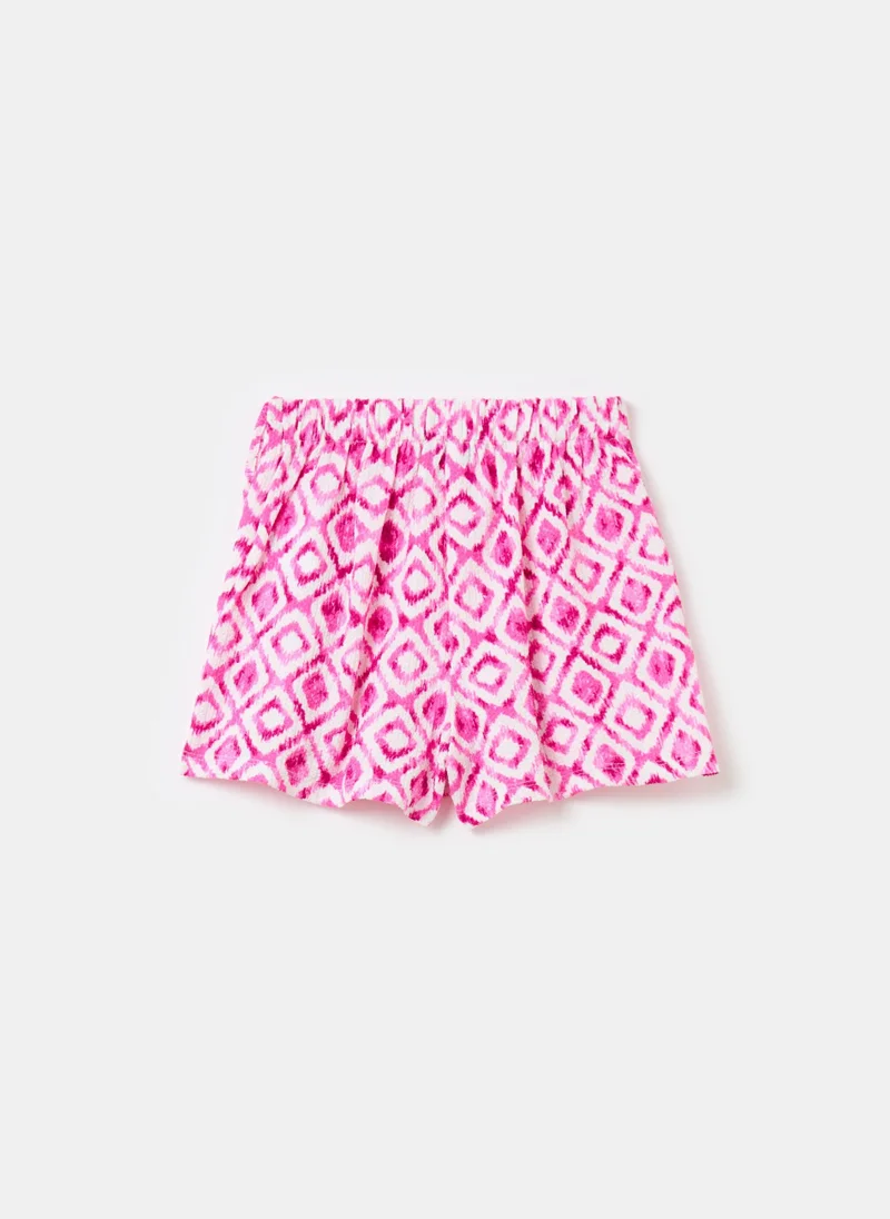 Ovs Skort With Ikat Print And Frills