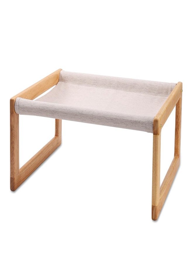ZQL Cat Bed, Solid Wooden Pet Hammock, Soft and Breathable Fabrics, Cat Beds for Indoor Cats Washable, Dog Bed for Small Dogs (Solid Rubberwood, 21" L x 16.5" W x 10" H)