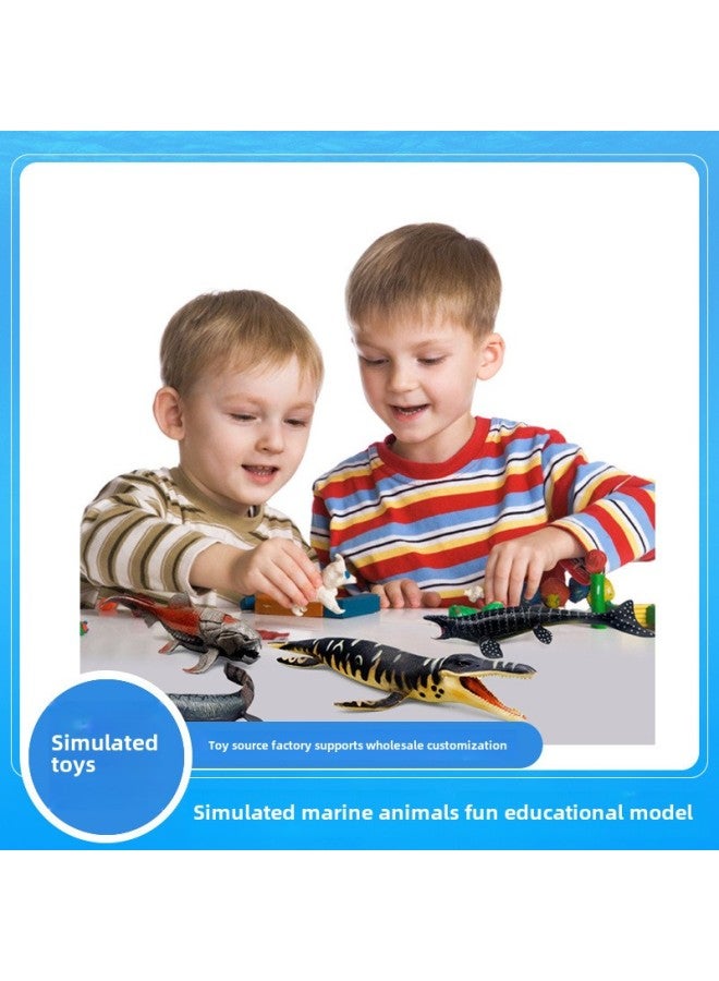 Children's Jurassic Dinosaur Toy Undersea Solid Canglong Sliding Tooth Dragon Sea King Dragon Simulation Animal Model Cross-border-Color:Solid Neptune Dragon  - Image 2