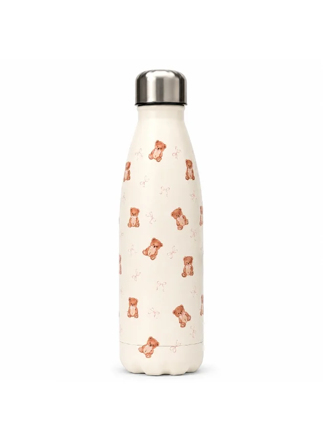 Mobcos Mobcos Teddy Bear Stainless Steel Vacuum Insulated Water Bottle 500ml | Leakproof Reusable Hot & Cold Travel Bottle