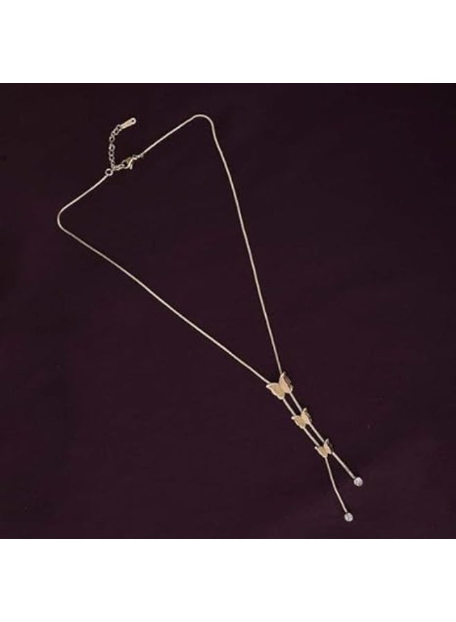 UShop 18K Gold Plated Long Butterfly Pendant Necklace for Women from U Shop, Jewelry Gift for Girls and Ladies, Waterproof and Rust Resistant Necklace, Stylish and Fashionable Necklaces for Ladies - Image 5