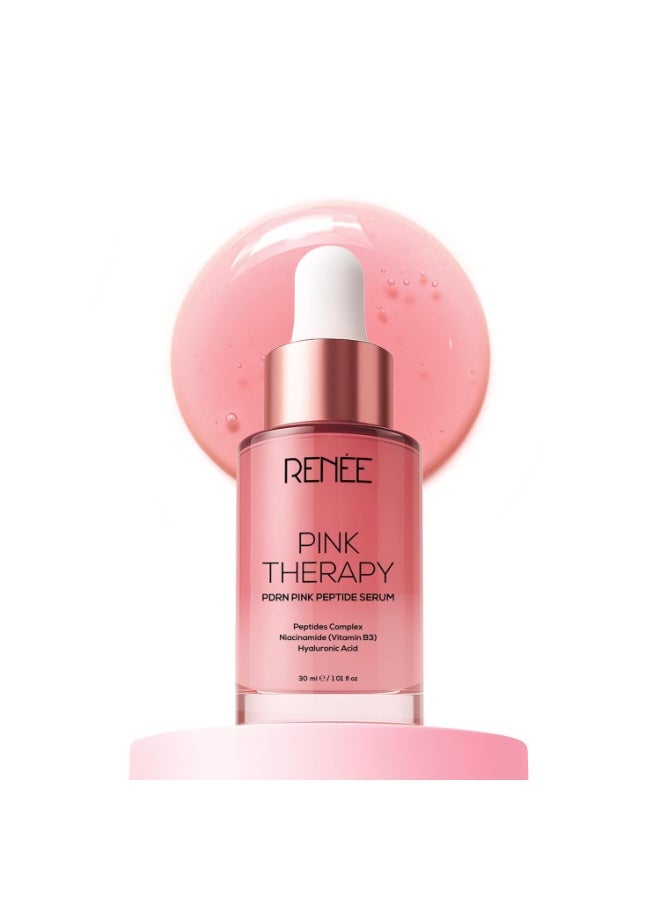 رينيه سيروم الوجه ريني بينك ثيرابي بي دي آر إن بينك ببتيد لبشرة متوهجة ومشرقة | يرطب، يعزز الكولاجين، يوحّد لون البشرة | خفيف ويمتص بسرعة | غني بحمض الهيالورونيك والنياسيناميد | 30 مل - Image 1